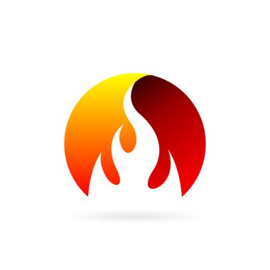 ateş çemberi vektör logosu tasarımı