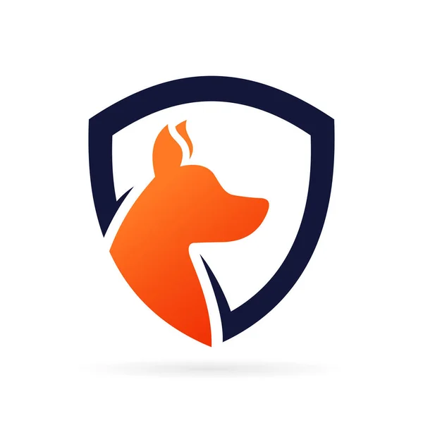 Logo Perisai Dengan Simbol Anjing - Stok Vektor