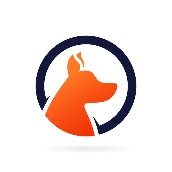 Logo Lingkaran Dengan Simbol Anjing - Stok Vektor