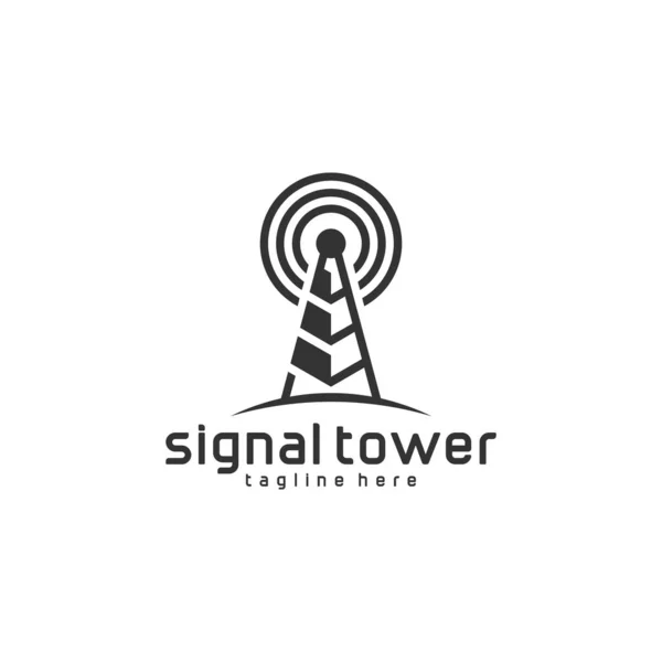 Modern Kule Sinyal Vektör Logosu Tasarımı — Stok Vektör