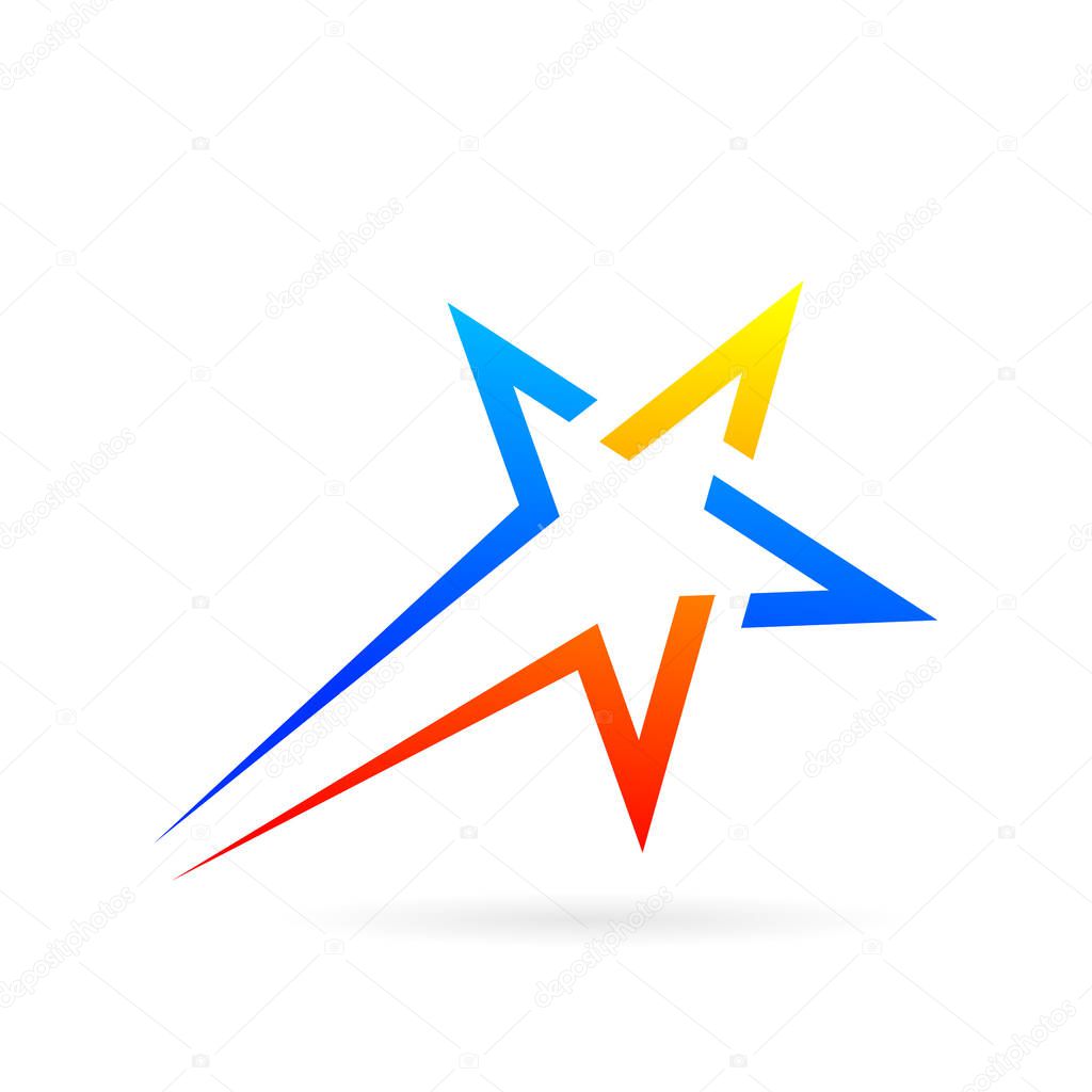 shooting star logo design symbol