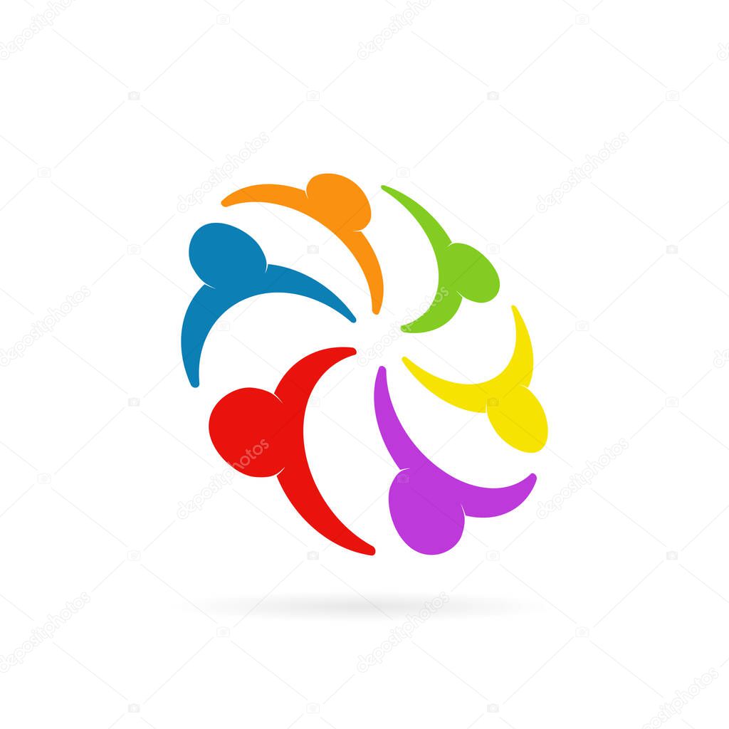 team circle vector logo design