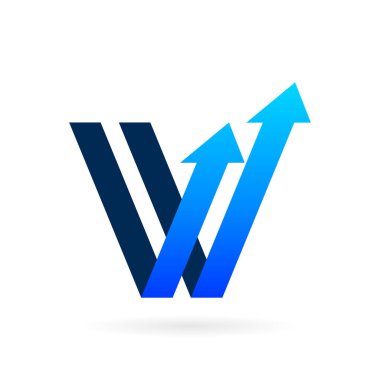 ok V harfi logo sembolü