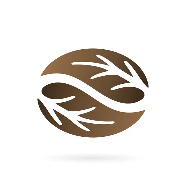 Blatt Kaffee Logo Design Vorlage — Stockvektor