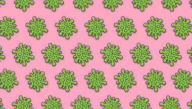 Corona illüstratör vektörü, tehlikeli bir virüsü tasvir eden, pankart, broşür veya diğer reklam tasarım materyallerine uygun birçok renkten örnekler içeren, maksimum kalitede bir arkaplan..