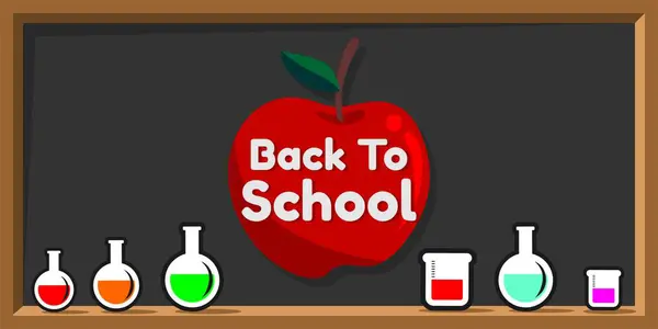 Back School School Items Elements Background Poster Promotion Back School — Stock Vector