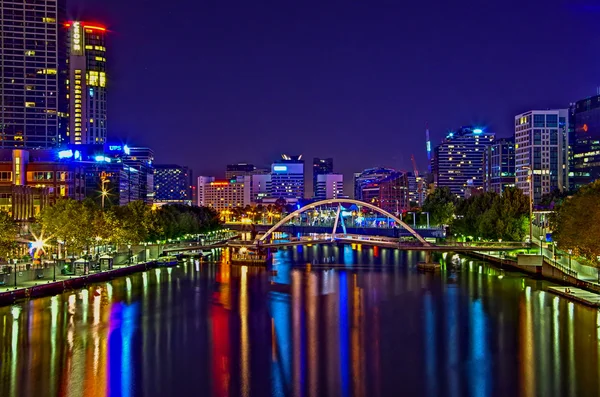 Melbourne noite Skyline — Fotografia de Stock