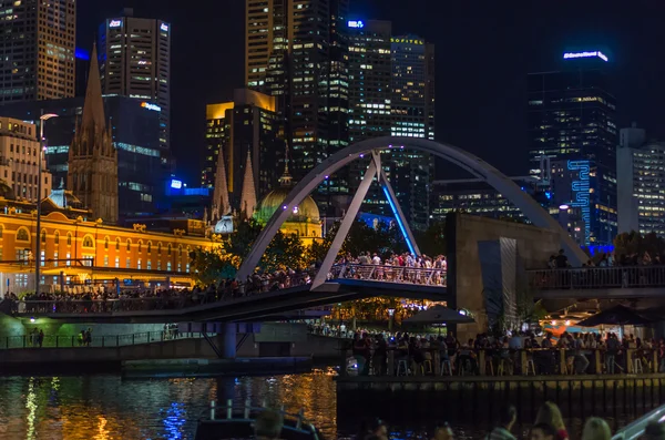 Melbourne noční Panorama — Stock fotografie