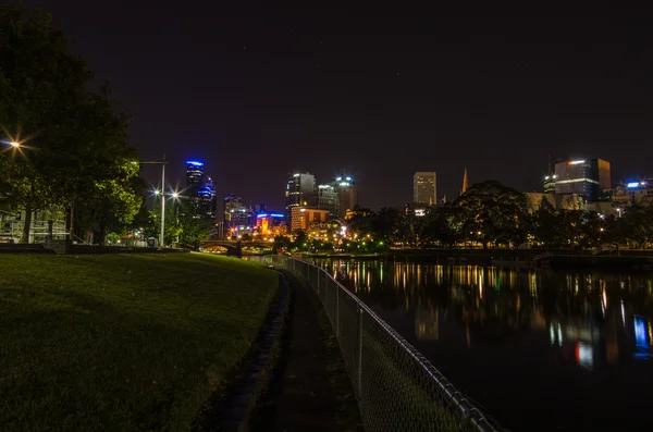 Melbourne gece manzarası — Stok fotoğraf