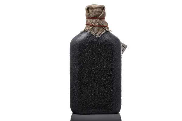 Garrafa Revestida Escura Textura Vintage Para Lembrança Bebida — Fotografia de Stock