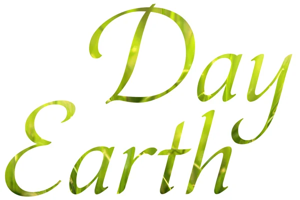 Green Earth Day Words Concept isolated on white — Stock Photo, Image