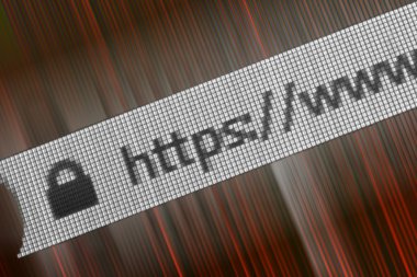 Kırmızı tonlarında Web tarayıcısında Http adresi portre