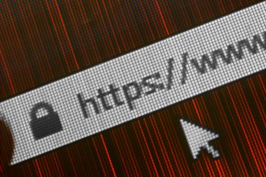 Kırmızı tonlarında Web tarayıcısında Http adresi portre