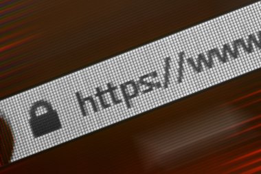 Kırmızı tonlarında Web tarayıcısında Http adresi portre