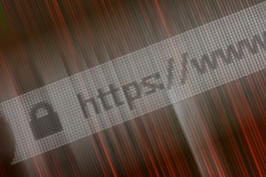 Kırmızı tonlarında Web tarayıcısında Http adresi portre