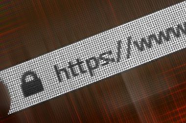 Kırmızı tonlarında Web tarayıcısında Http adresi portre