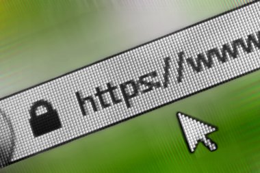 Yeşil tonlarında Web tarayıcısında Http adresi portre