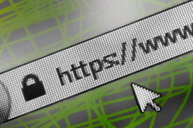 Yeşil tonlarında Web tarayıcısında Http adresi portre