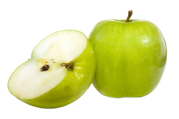 Manzana verde, aislada sobre fondo blanco — Foto de Stock