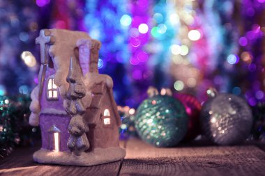 İnanılmaz güzel Noel kartı. Sığ derinlik-in tarla, bokeh.