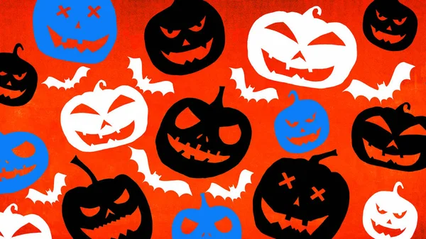 Halloween Symbol Hintergrund Vorlage Design Weiß Schwarz Blau Silhouette Von — Stockfoto