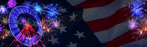 Juli Independence Day Memorial Day Veteran Day Holiday Summer Festival — Stockfoto