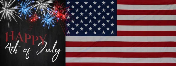 Happy 4Th July Independence Day Usa Achtergrond Banner Panorama Sjabloon — Stockfoto