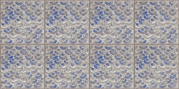 Seamless Cinza Branco Azul Brilhante Vintage Retro Geométrico Quadrado Mosaico — Fotografia de Stock