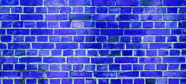Streszczenie Ciemnoniebieski Kolorowe Malowane Uszkodzone Cegły Rustykalne Ściany Tekstury Baner — Zdjęcie stockowe