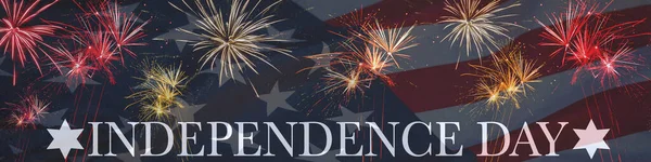 Feliz Julio Independence Day Usa Background Banner Panorama Plantilla Tarjeta — Foto de Stock