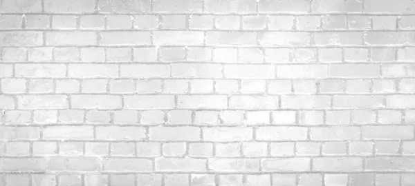 Blanco Gris Claro Dañado Ladrillo Rústico Pared Textura Banner Panorama —  Fotos de Stock