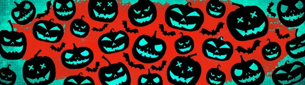 Дизайн Фонового Шаблона Символа Halloween Вид Сверху Силуэт Страшных Резных — стоковое фото