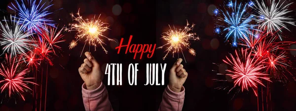 Happy July Independence Day Party Feestelijke Viering Usa Achtergrond Banner — Stockfoto