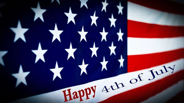7月4日 アメリカ独立記念日テンプレートグリーティングカード Waving American Flag — ストック写真