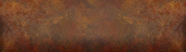 Rostiger Grunge Dunkles Metall Corten Stahl Wand Textur Hintergrund Banner — Stockfoto