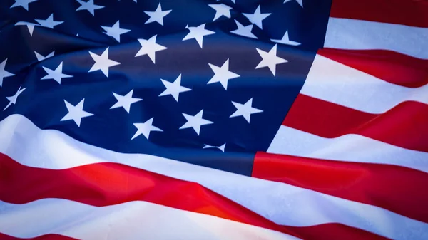 Amerikaanse Achtergrond Banner Sjabloon Wenskaart Zwaaien Amerikaanse Vlag Juli Memorial — Stockfoto