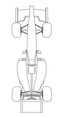 Formül yarış arabası 3D illüstrasyon