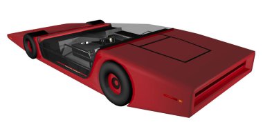 Gelecekteki prototip araba yakın plan.