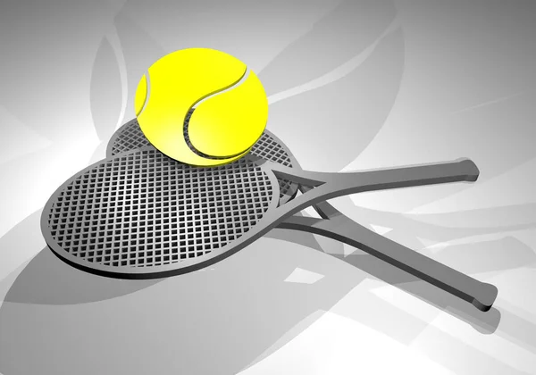 テニスラケットを近くでレンダリング — ストック写真
