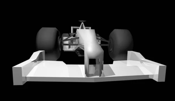 白色汽车3D插图 — 图库照片