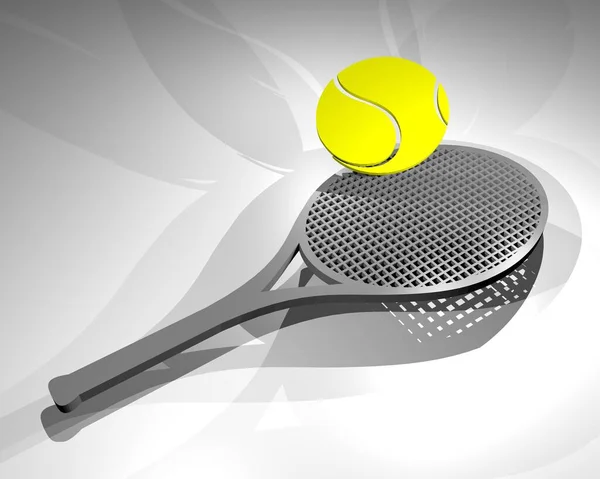 Racchetta Tennis Disegnare Vicino — Foto Stock