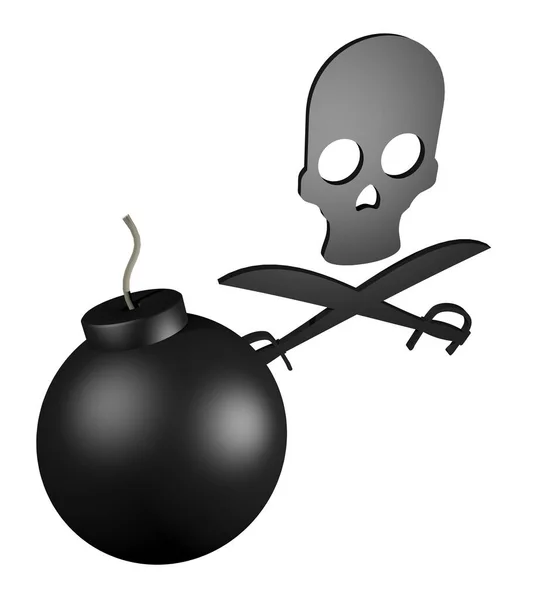 Bomba Pirata Disegnare — Foto Stock