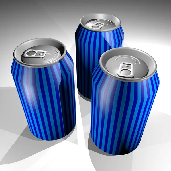 Three Cans Close — Stock Photo, Image