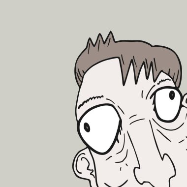 karikatür komik yüz, vektör çizimi