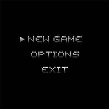 Retro video oyunu menü vektör çizimi