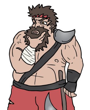 Barbar vektör çizimini düşün