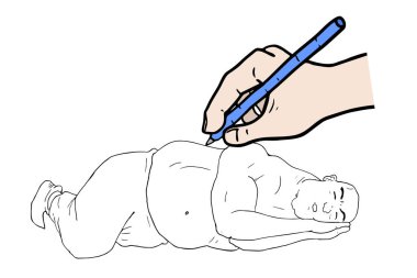 el çizimi vektör illüstrasyonu