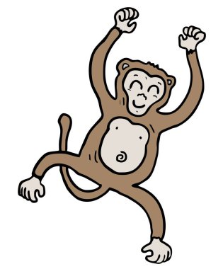 Çizgi film maymunu vektör çizimi