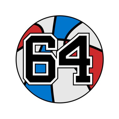 64 numaralı basketbol sembolü.