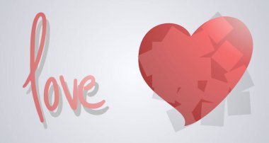 Aşk kartı vektör çizimi